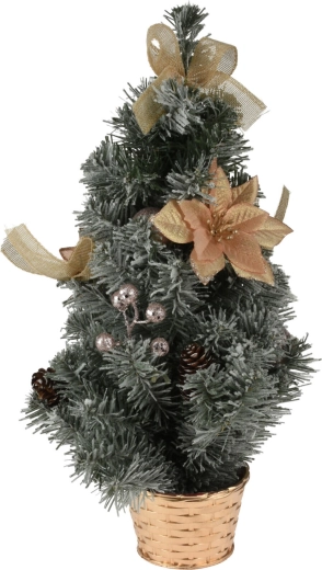 Vánoční stromek v květináči 60 cm ozdobený, zelený/mix barev