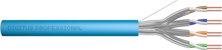 Instalační datový kabel kat. 6A U/FTP, LSOH, AWG 23/1, 50 m, světle modrý