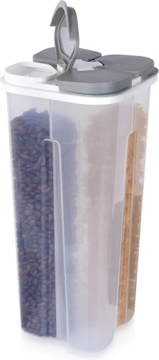 Dělený zásobník na sypké potraviny s dávkovačem 3 l