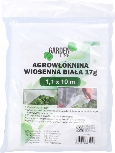 Agrotextilie jarní bílá 1,1 × 10 m, 17 g/m²