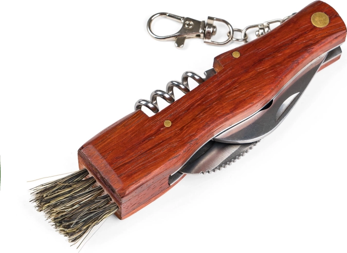 Houbařský nůž AKCENT se štětečkem, skládací nerez 7 cm