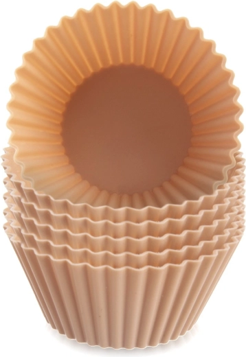 Silikonové formičky na muffiny béžové 6,5 cm, sada 6 ks