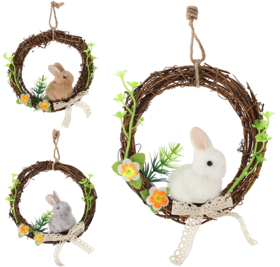 Velikonoční věnec se zajíčkem 15 × 15 cm