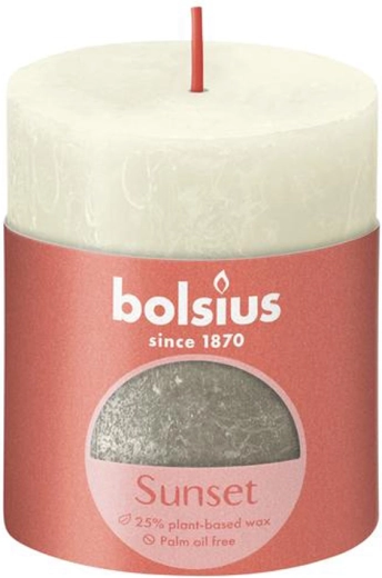 Rustikální svíčka 80 × 68 mm soft pearl/champagne