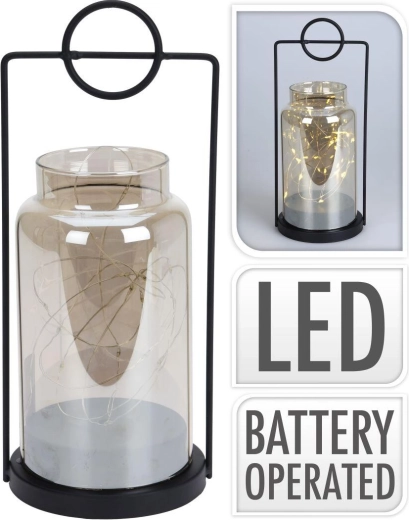 Dekorativní LED lampa ve skleněné láhvi 25 × 10,5 cm