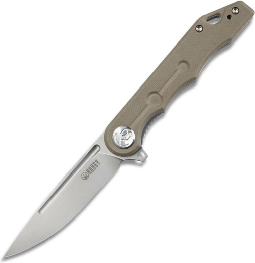 Skládací nůž Kubey Mizo 8 cm, bead blasted, hnědý G10