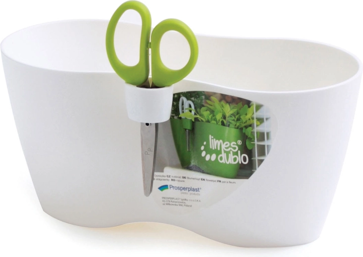 Květináč s nůžkami LIMES DUBLO 25 cm – bílý