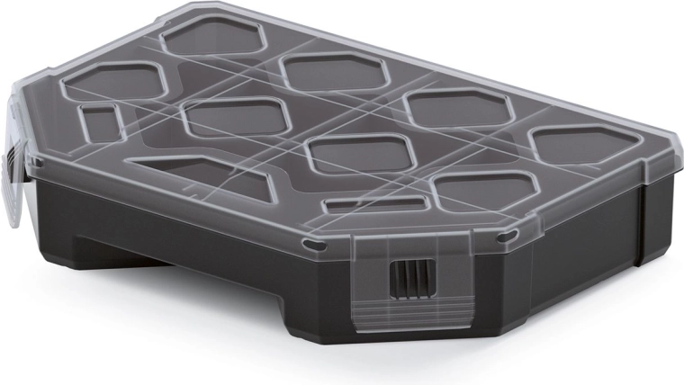 Organizér TAGER 195 × 142 × 40 mm, černý s transparentním víkem