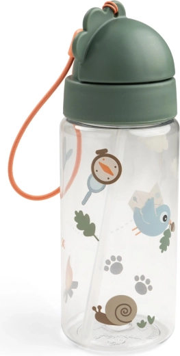 Done by Deer láhev s brčkem Tiny trails zelená 350 ml