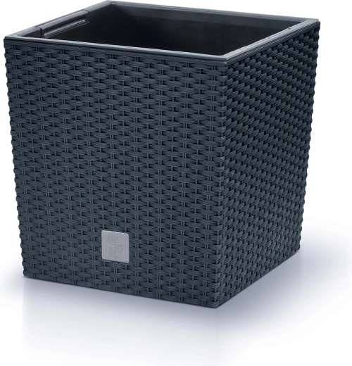 Květináč Rato Low s vkladem 26,2 × 26,2 cm – antracit