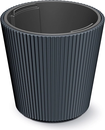 Květináč s vložkou antracitový 29,9 cm MILLY