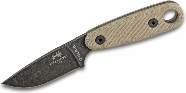 ESEE Izula II černý pevný nůž s micartovou rukojetí a pouzdrem