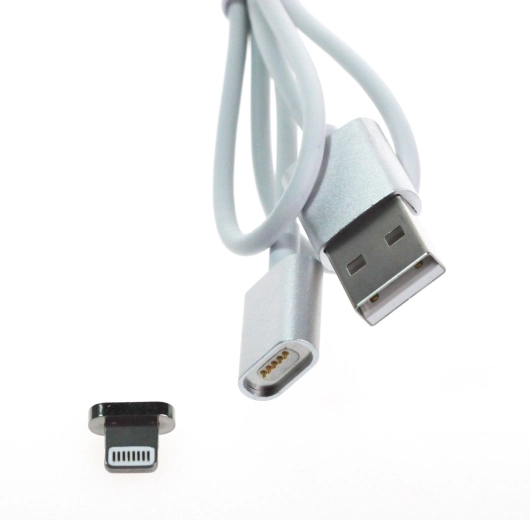 Magnetický Lightning kabel MyMax, stříbrný, 1 m