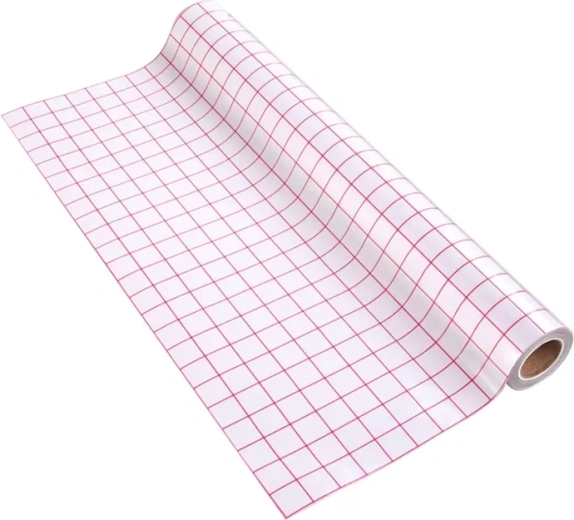 Přenosová páska HTVRONT 30,5 × 300 cm s červenou mřížkou