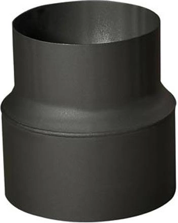 Kouřová trubková redukce 150/130 mm, délka 160 mm, tloušťka 1,5 mm, černá