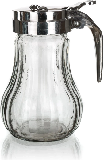 Skleněná dóza na med a smetanu MONO 230 ml – nerez víčko