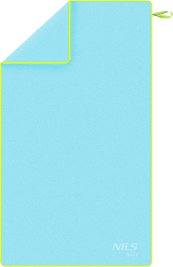 Rychleschnoucí mikrovláknový ručník NILS aqua, světle modrý/zelený, 180 × 100 cm