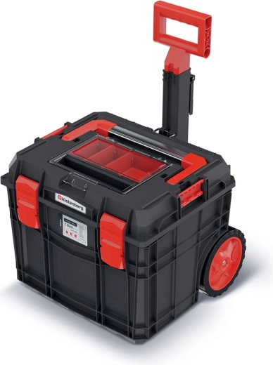 Pojízdný kufr na nářadí C Block Alu Log 45 × 38 × 38,8 cm – černý