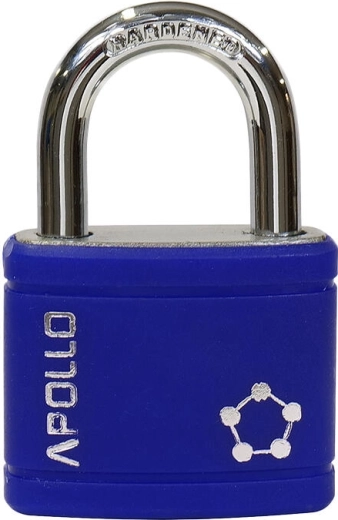 Visací zámek APOLLO 40 mm, 3 klíče, modrý