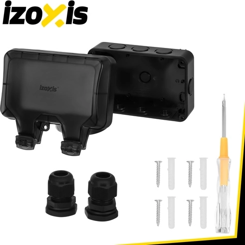 Dvojitá venkovní zásuvka Izoxis IP66 230–250 V 16 A s krytkou
