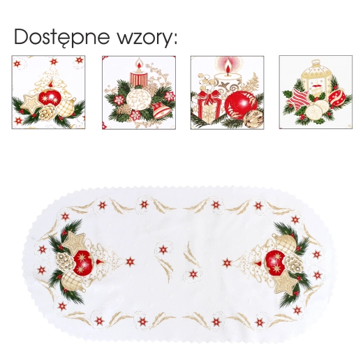 Vánoční dekorativní ubrousek/utěrka Boże Narodzenie (30 × 50 cm) – sada 3 ks
