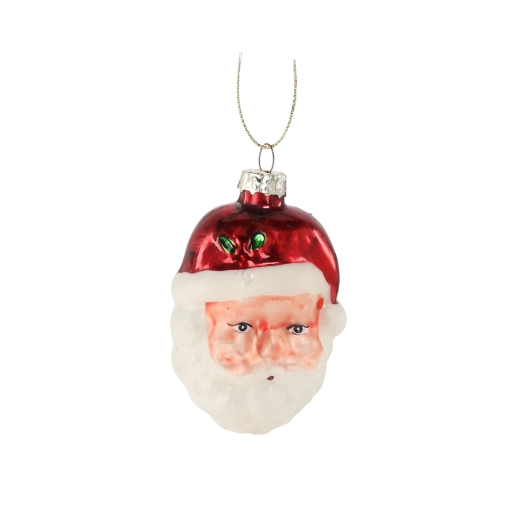 Skleněná vánoční ozdoba hlava Santa Clause