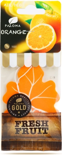 Závěsný osvěžovač vzduchu do auta Paloma Gold Fresh Fruit Orange