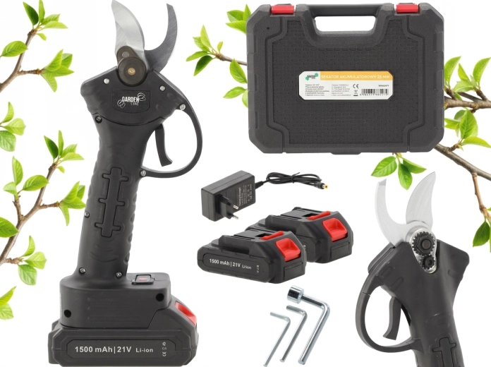 Akumulátorové zahradní nůžky 21 V, průměr střihu 25 mm