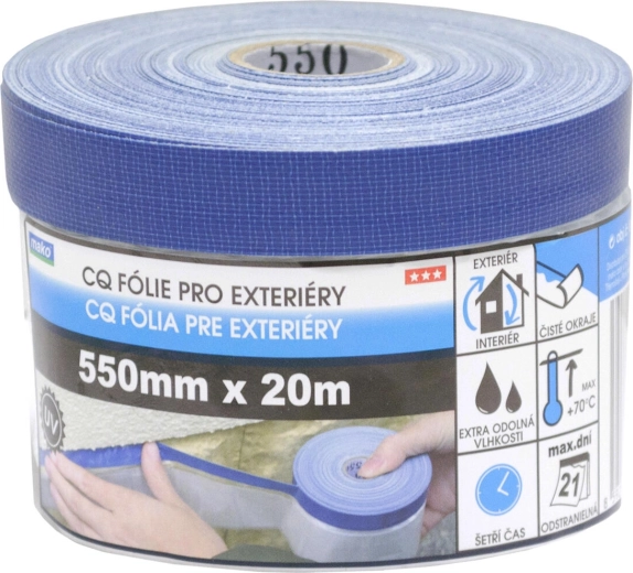 Krycí exteriérová páska se zakrývací fólií 55 cm × 20 m, samolepicí