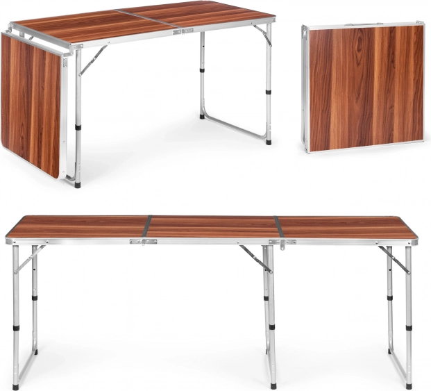 Skládací turistický stůl s hnědou deskou 180 × 60 cm MULTIGARDEN