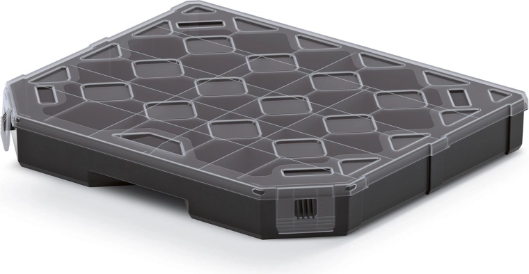 Organizér s přepážkami 284 × 243 × 40 mm s průhledným víkem