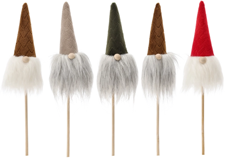 Dekorační vánoční skřítek na tyčce 24 cm