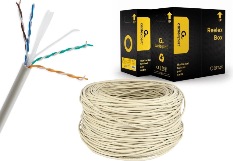 Kabel UTP kategorie 6, drát AWG24, 305 m, šedý