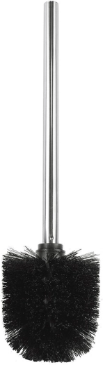 WC kartáč s nerezovou rukojetí, černý, průměr 8 cm