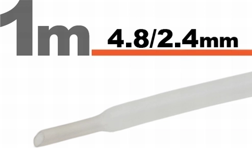Průhledná smršťovací bužírka 4,8 / 2,4 mm