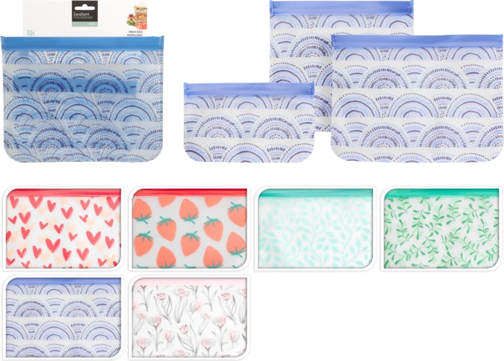 Sada uzavíratelných průhledných sáčků (3 ks)