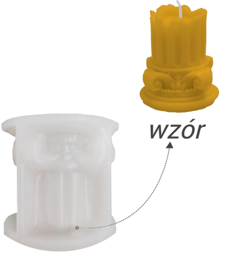 Silikonová forma na svíčky sloupový motiv