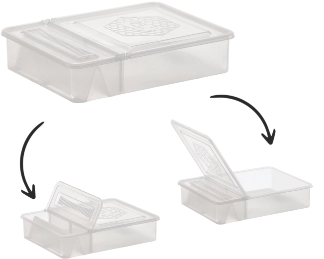 Povalová krmítka pro včely 1,5 l, 26 × 20 × 5,5 cm