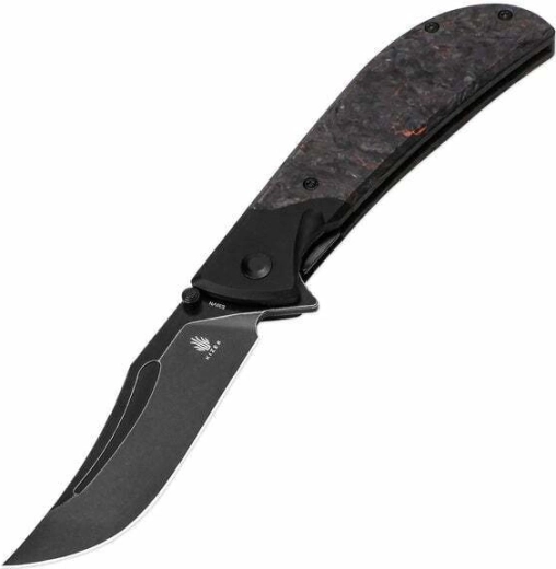 Kizer Phoenix kapesní nůž 9 cm, Black Stonewash, černý/oranžový, FAT Carbon a hliník