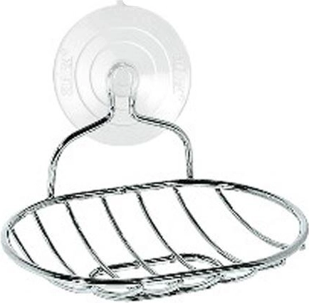 Závěsná oválná mýdlenka s přísavkou, chrom