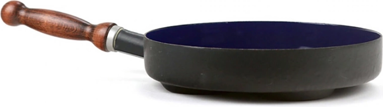 Smaltovaný lívanečník 24 cm BSE s dřevěnou rukojetí