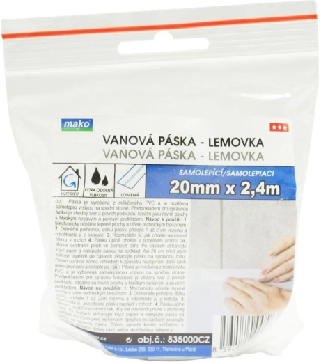 Vanová těsnicí lemovka 22 mm × 2,4 m bílá