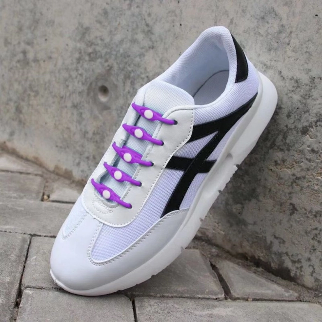 Silikonové tkaničky 14 ks - fialové