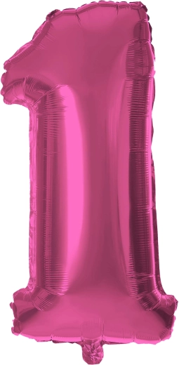 Fóliový balónek TORO číslice 1 30 cm – Růžová