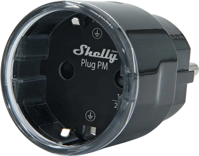 Shelly Plug PM Gen3 Matter inteligentní zásuvka s měřením spotřeby, černá