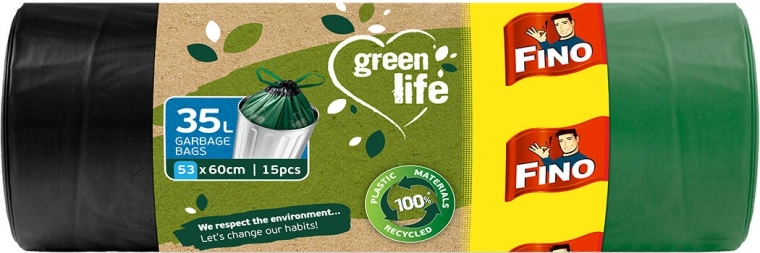 Zatahovací bio odpadkové pytle 35 l zelené (15 ks)