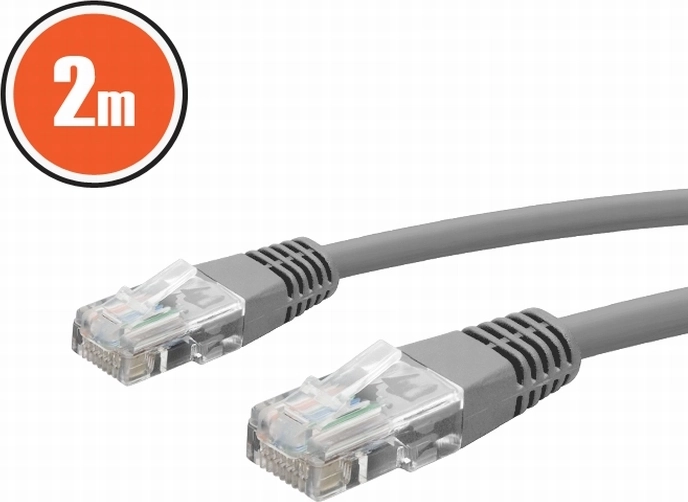 Síťový patch kabel CAT5e UTP 2 m šedý