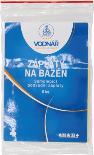 Samolepicí podvodní záplaty na bazén 6,5 × 6,5 cm (5 ks) VODNÁŘ