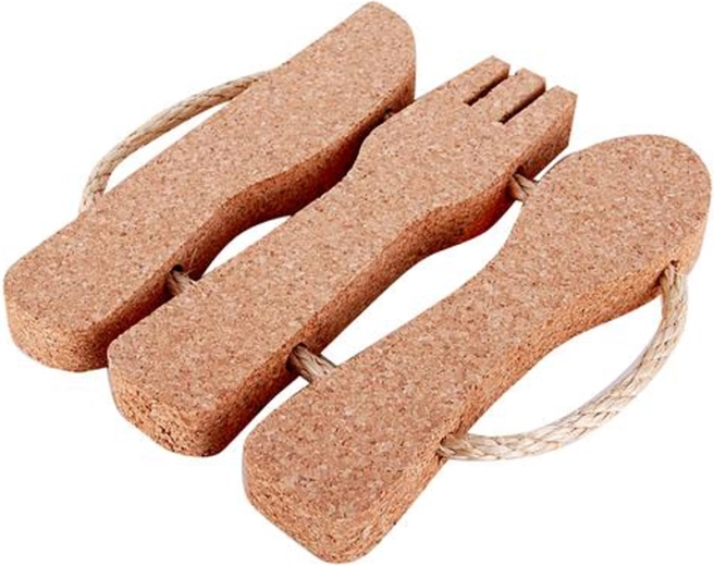 Korková podložka ve tvaru příborů 26 × 23 × 2,4 cm