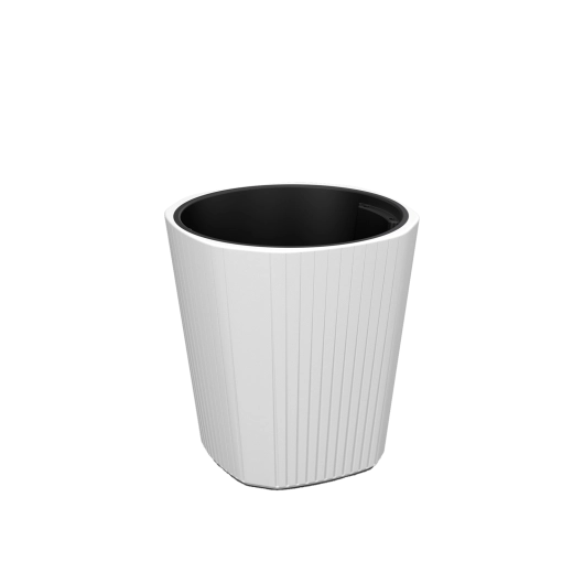 Květináč Muza 39 cm nízký bílý